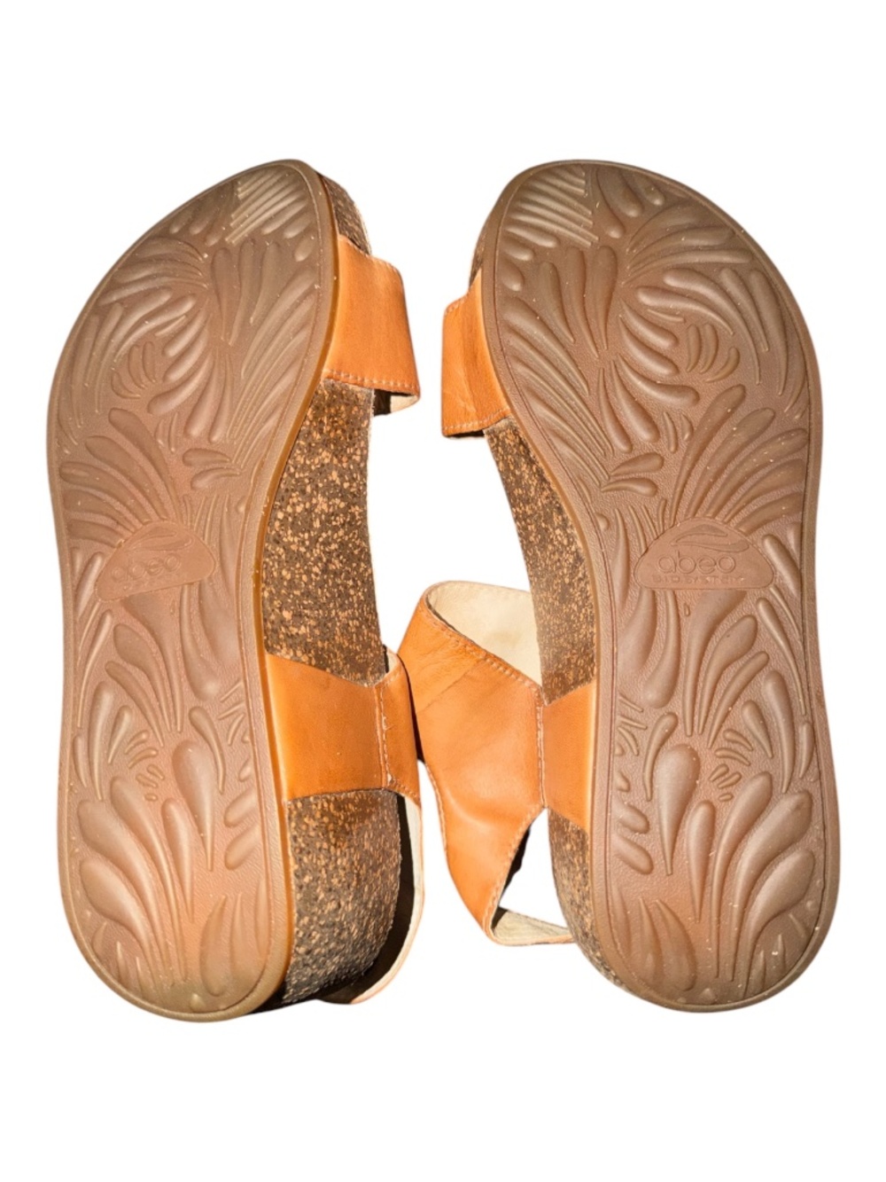 Abeo Una Brown Leather Wedge Heels 8 N Sandals - Picture 4 of 9